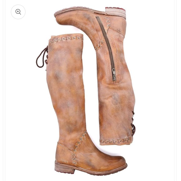 New Manchester III Icicle Bed Stu Rustic Tan Leather riding Boots 7.5 $450 - Picture 2 of 14